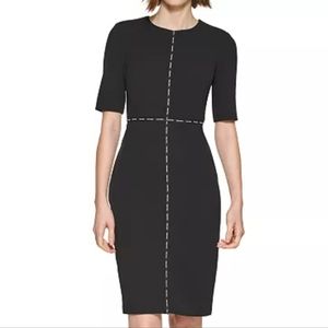 Calvin Klein Black Logo-Taped Short Sleeve Sheath Dress